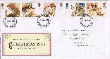 United Kingdom First Day Cover FDC Falkirk Christmas Nativity 1984