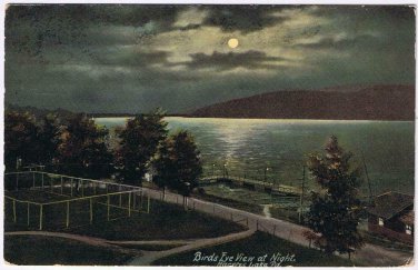 Pennsylvania Postcard Harvey's Lake Birds Eye At Night 1914