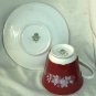 Aynsley Cup & Saucer Burgundy White Silver Roses Made in England
