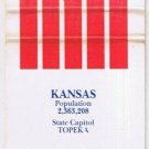 Matchbook Cover State Of Kansas Topeka