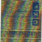 Matchbook Cover Charles K Fletcher Insureance Agency San Diego California