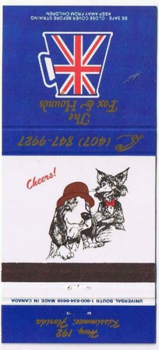 Matchbook Cover The Fox & Hound Kissimmee Florida