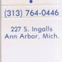 Matchbook Cover The Michigan League University Of Michigan Ann Harbor