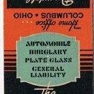 Matchbook Cover Buckeye Union Casualty Co Insurance Columbus Ohio
