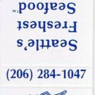 Matchbook Cover Latitude 47 Seafood Restaurant Seatle Washington