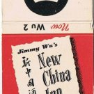 Matchbook Cover Jimmy Wu's New China Inn Baltimore Maryland