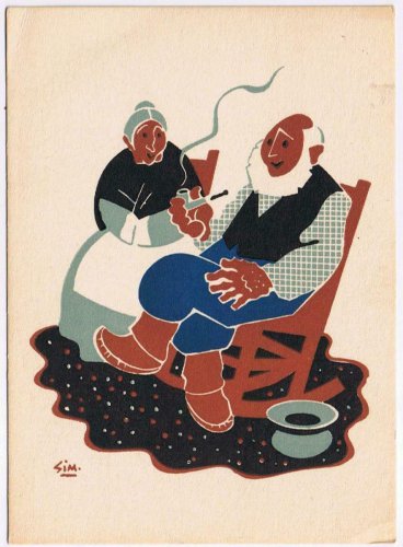 Quebec Postcard Pierre & Malvina Old Folks Series Canadienne