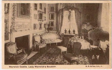 United Kingdom UK Postcard Warwick Castle Lady Warwick's Boudoir H B & Son