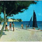 Barbados Caribbean Island Postcard Rockley Beach People On Beach
