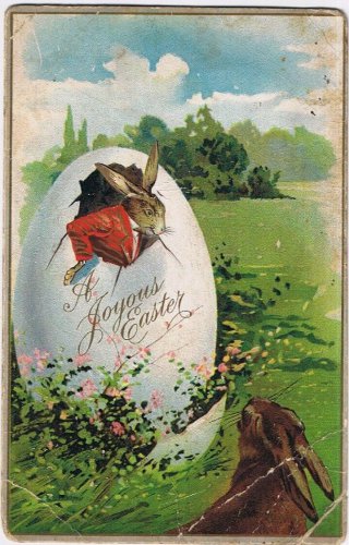 Postcard Embossed A Joyous Easter Rabbits Egg Berlin Ontasrio 1913