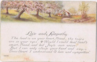 Postcard Love & Sympathy Friendship Cherry Orchard