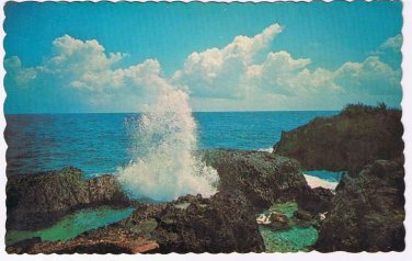 Jamaica West Indies Postcard Mighty Caribbean Sea Pounding Jamaica Coastline