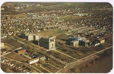 Manitoba RPPC Postcard St Boniface Seine Basilica Collegiate Old Folks Home