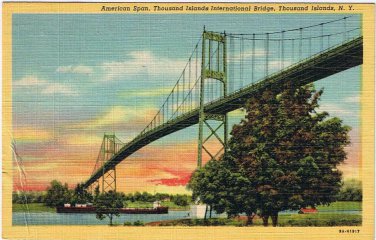 New York Postcard Thousand Islands American Span 1000 Islands Bridge