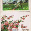 Postcard Embossed Birthday Greetings Apple Orchard Woodstock 1911