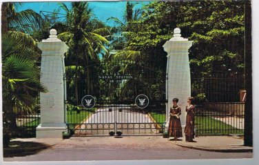 Florida Postcard Key West Presidental Gates Of US Naval Station