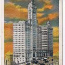 Illinois Postcard Chicago Wrigley Building At Sunset