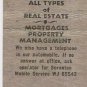 Matchbook Cover Palumbo Realtors Dunmore Pennsylvania