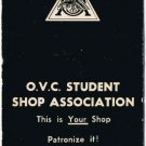 Matchbook Cover OVC Ontario Veterinary College Studen Shop Association