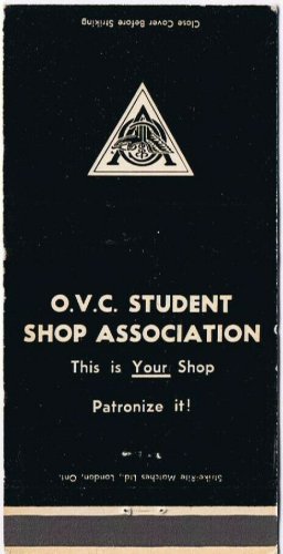 Matchbook Cover OVC Ontario Veterinary College Studen Shop Association
