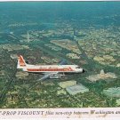Postcard Airplane Jet-Prop Viscount Flies Non-Stop Washingto To Chicago