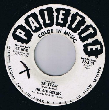 The Gee Sisters PROMO Telstar 45 rpm Andy Palette Records