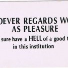 Comic Funny Postcard Work As Pleasure Hell No 496 1975 Universal Crafts Toronto