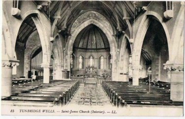 Tunbridge Wells England UK Postcard Saint James Church Interior