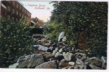 Maine Postcard Hallowell Vaugham Brook