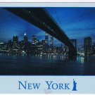 New York Postcard NYC Night Bridge Across Hudson