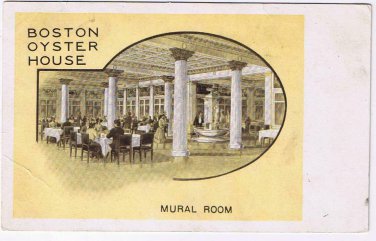 Massachusetts Postcard Boston Oyster House Mural Room Undivided Back
