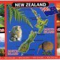 New Zealand Postcard Map With Multi View Animals