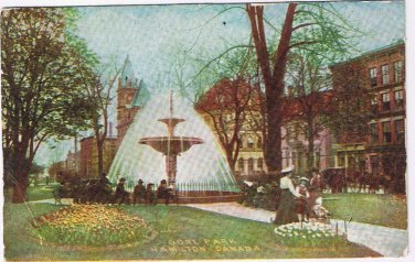 Ontario Postcard Hamilton Gore Park Fountain 1907