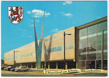 Germany Postcard Dusseldorf am Rhein Messehallen Exhibition Halls