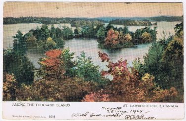 Postcard Among The Thousand Islands St Lawrence River 1905 Warwick Rutter