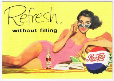 Advertising Postcard Pepsi Cola Refresh Without Filling