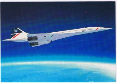 United Kingdom UK Postcard RPPC British Airways Concorde In Flight