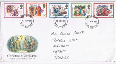 United Kingdom First Day Cover FDC Falkirk Christmas  Carols 1982