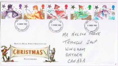 United Kingdom First Day Cover FDC Falkirk Christmas Pantomime 1985