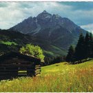 Austria Postcard Die Serles Mountains Log Shelter