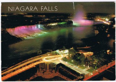 Ontario Postcard Niagara Falls Horseshoe Falls Night Larger Card