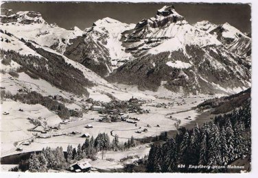 Switzerland Postcard RPPC Engelberg Brunni Gegen Hahnen