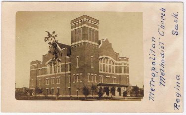 RPPC Metropolitan Methodist Church Regina Postcard 1910 B