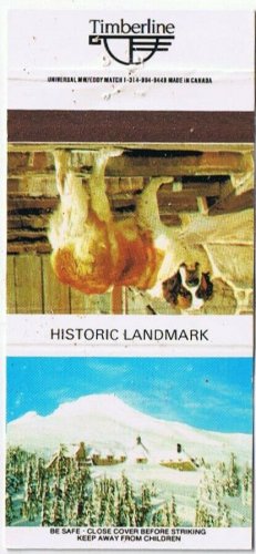 Matchbook Cover Timberline Lodge Oregon St Bernard Ski Hills