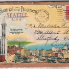 Washington Postcard Fold Out Seattle Industrial & Business Grand Trunk Dock 1924