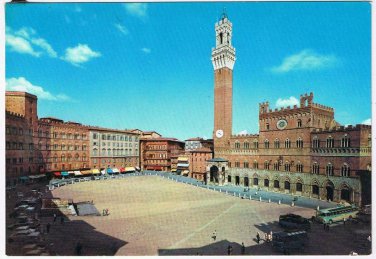 Italy Postcard Siena Campo Square
