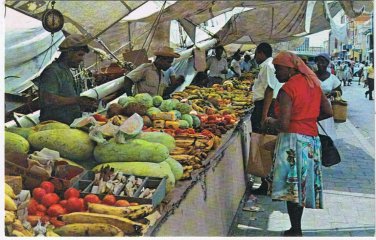 Curacao Caribbean Island Postcard Famous Schooner Market
