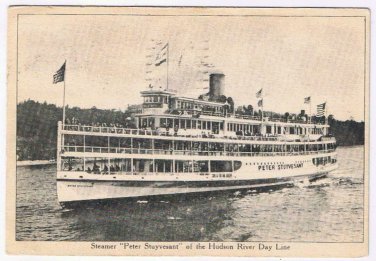 New York Postcard Steamer Hudson River Day Line Peter Stuyvesant 1932