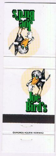 Matchbook Cover Joe Bird's Toronto Diana Sweets