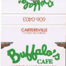 Matchbook Cover Buffalo's Cafe Cartersville Georgia